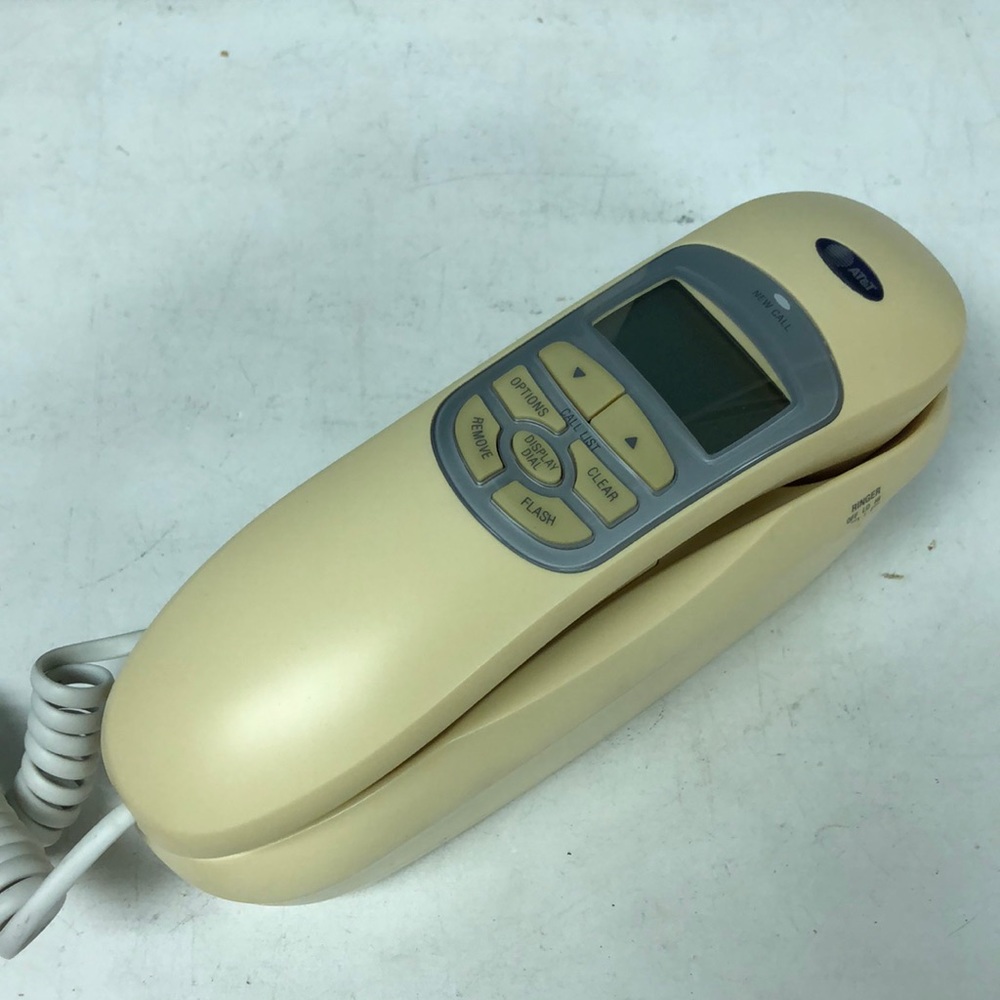 AT&T‎ 265 Trimline Corded Phone Telephone White Caller ID Landline Easy to Read